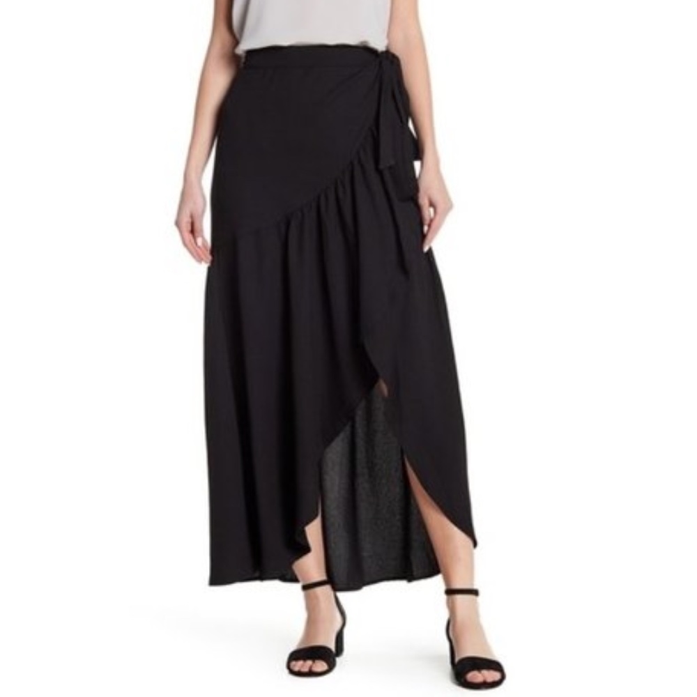 Know One Cares Ruffle Wrap Skirt